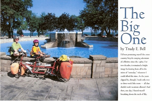 Adventure Cyclist Nov-Dec 2003 - about my 7-week 4-state bicycle camping adventure with my 9-yr-old daughter