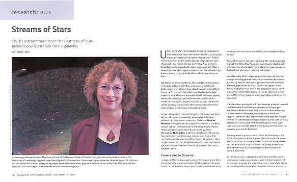 artsci Winter 2010 - Case Western Reserve U's alumni magazine - profile of two Case astronomers and their fascinating research on stars stranded between galaxies, both around the Milky Way and in the Virgo cluster