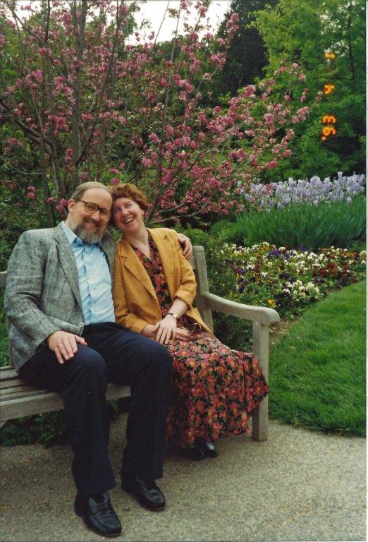 Craig and I engagement in Huntington Gardens, Pasadena, April 1993 - his proposal was "will you marry me, and will you let me be Roxana's father?"